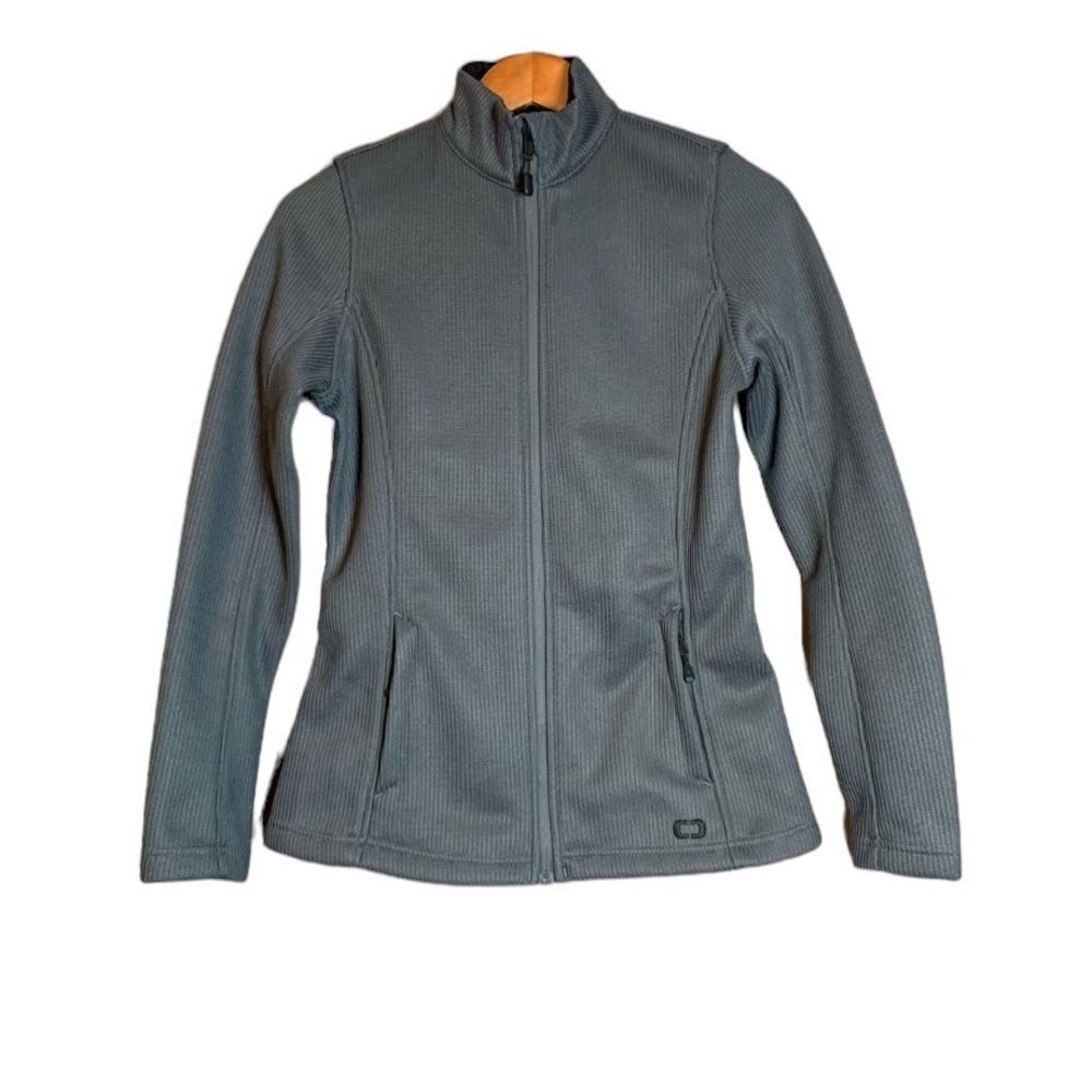 Ogio grey fitted zip up sweater. Size xs